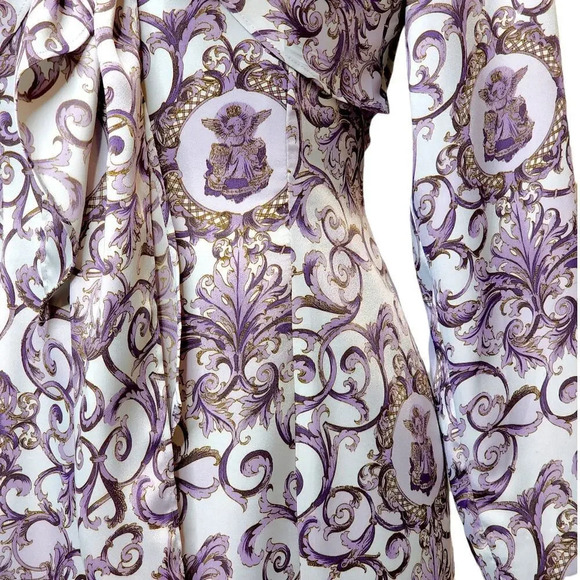 MARRY ME Vintage Women's Regal Shawl Satin Pencil Dress Size Medium Purple - Picture 7 of 15